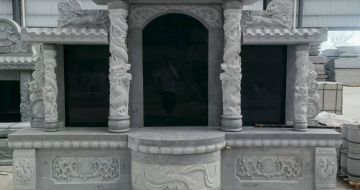 益阳 芝麻灰高档墓碑，土墓，可定制