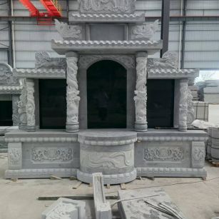 益阳 芝麻灰高档墓碑，土墓，可定制