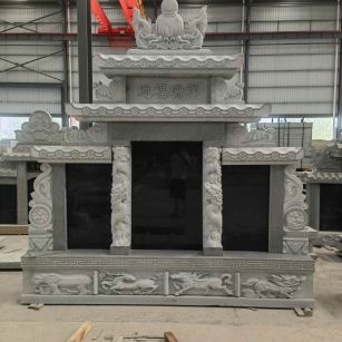 益阳 芝麻灰高档墓碑、土墓，一套也支持定做