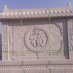 益阳 芝麻白花岗岩屏风，照壁，影壁