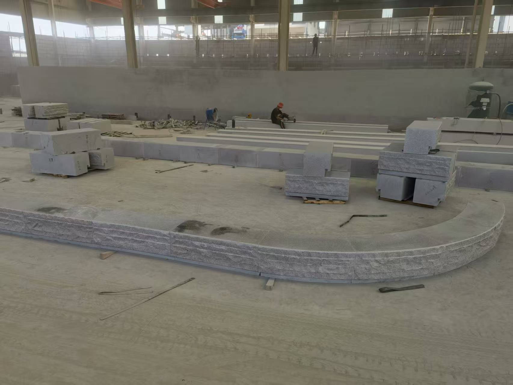 益阳 芝麻白整石坐凳（光面+自然面）