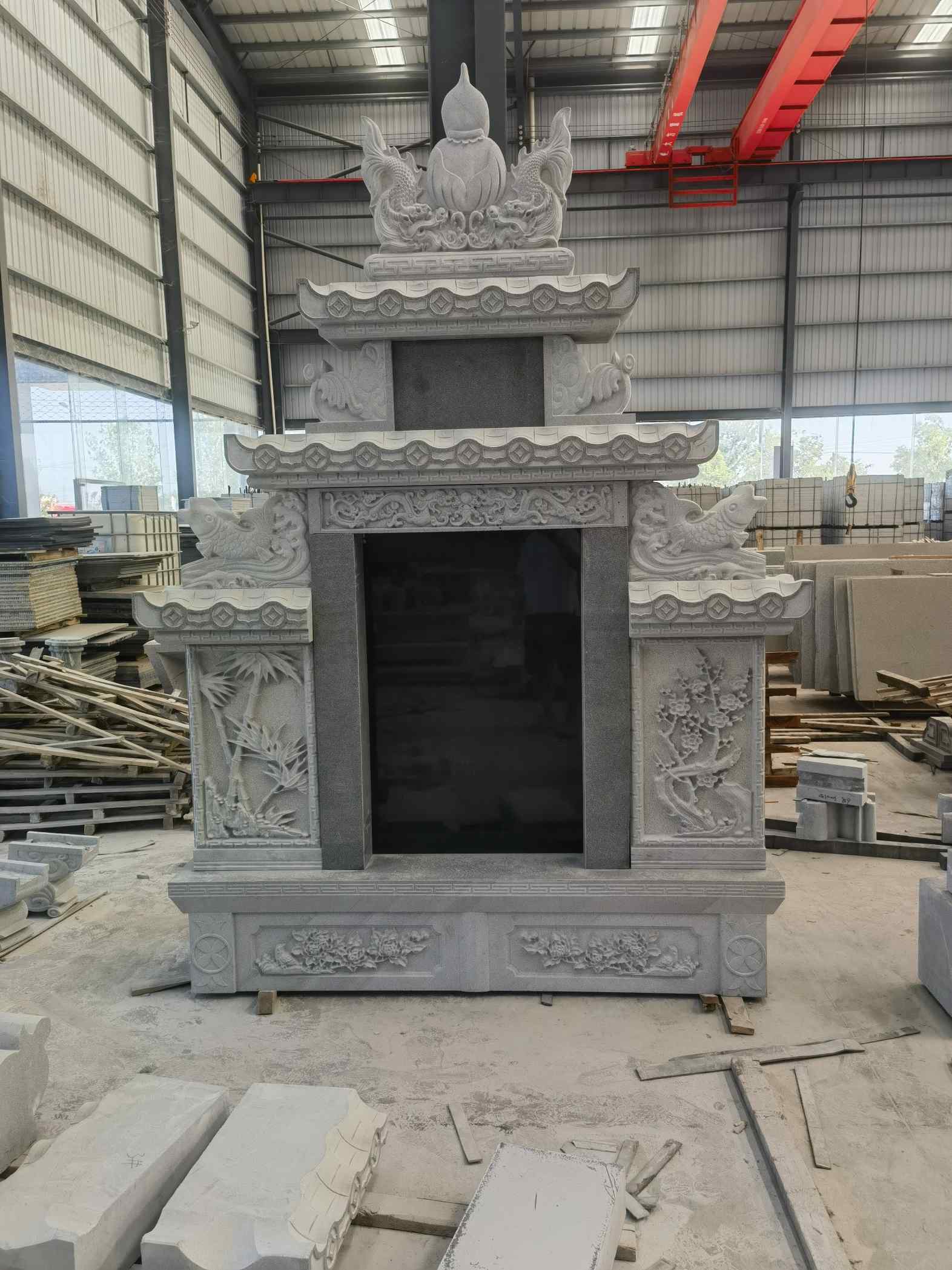 益阳 芝麻灰高档墓碑、土墓，一套也支持定做