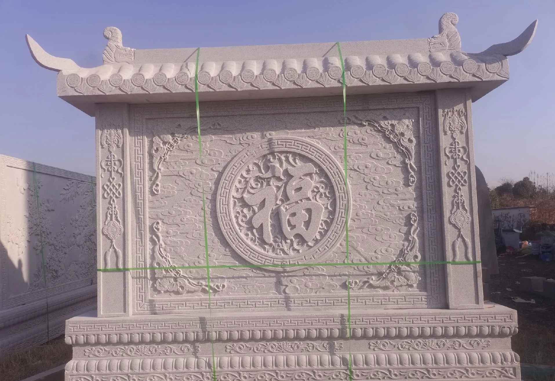 益阳 芝麻白花岗岩屏风，照壁，影壁