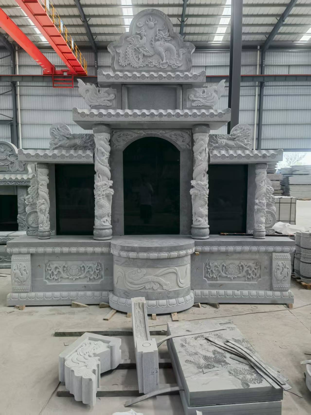 益阳 芝麻灰高档墓碑，土墓，可定制